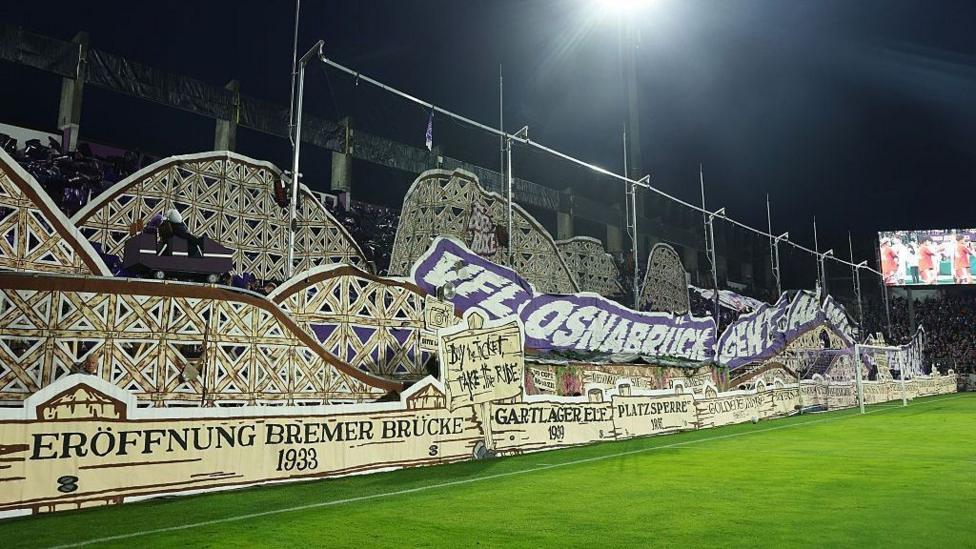 Osnabruck display tifo with working rollercoaster before Kane ruins fun