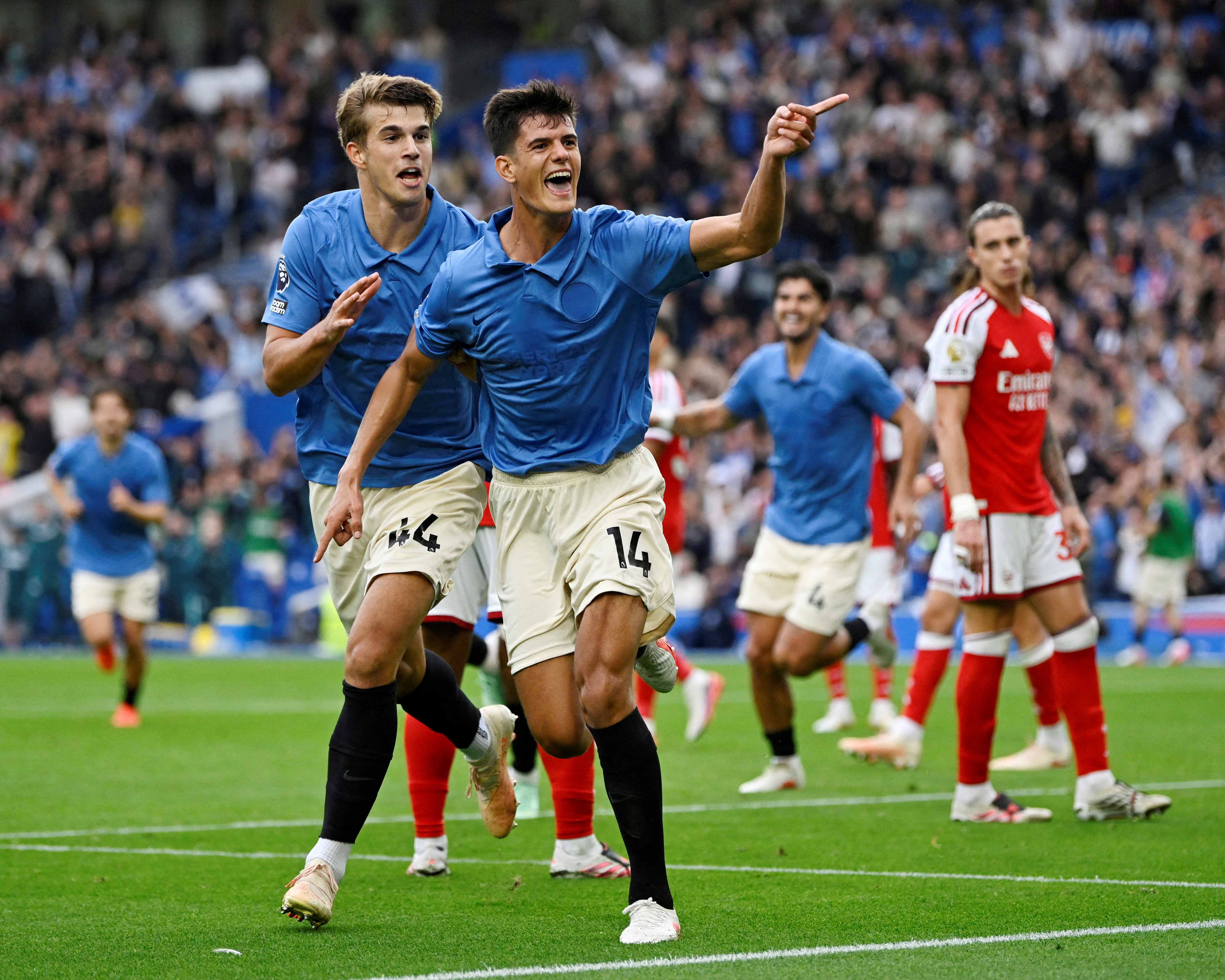 Brighton demolish champions Arsenal 3-0 to mark anniversary in style