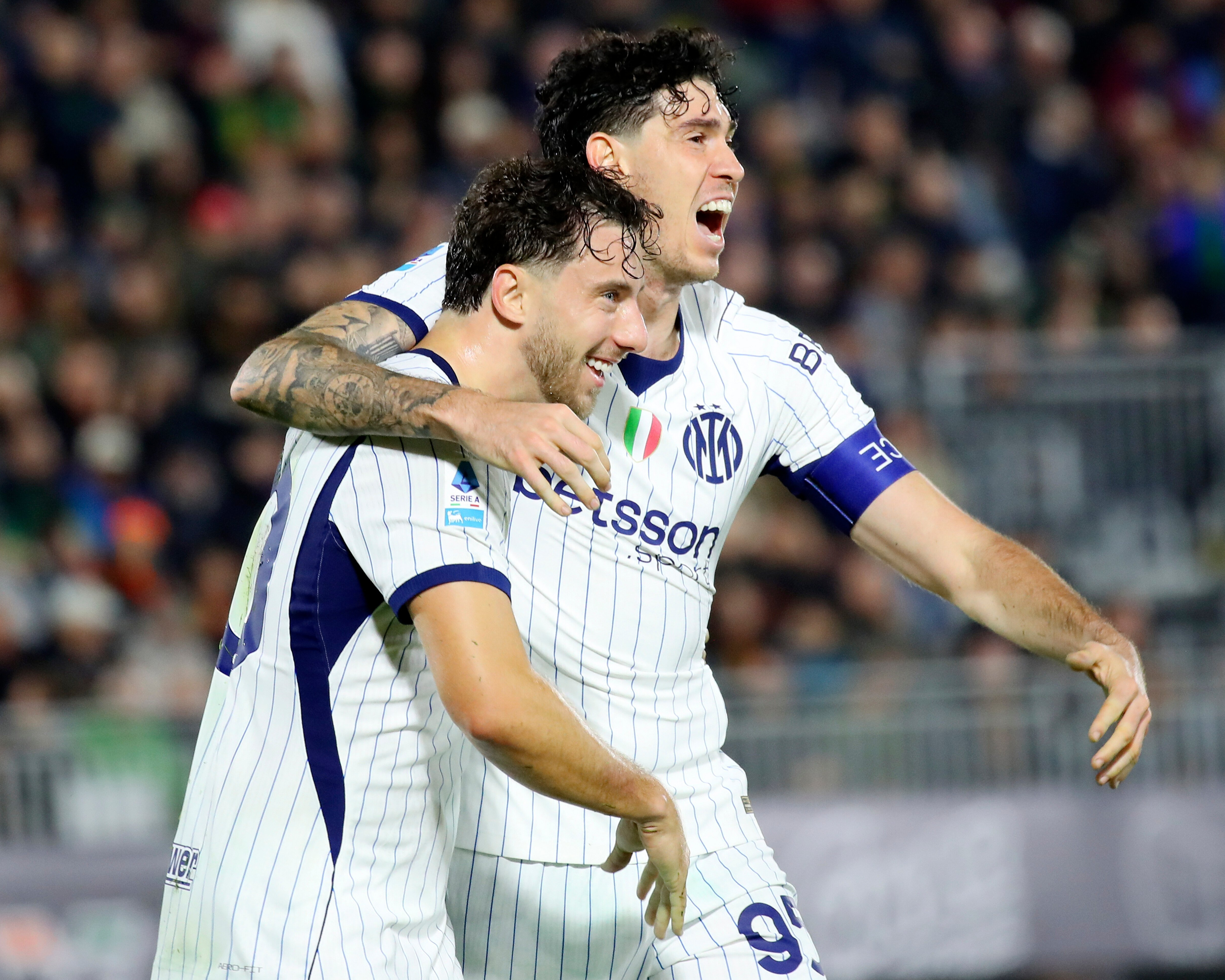European football: Two late own goals return Inter to top of Serie A but Milan lose at home